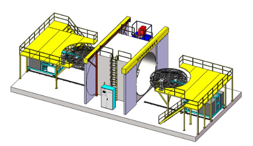 4.0m Oven Shuttle Rotational Moulding Equipment personalizado